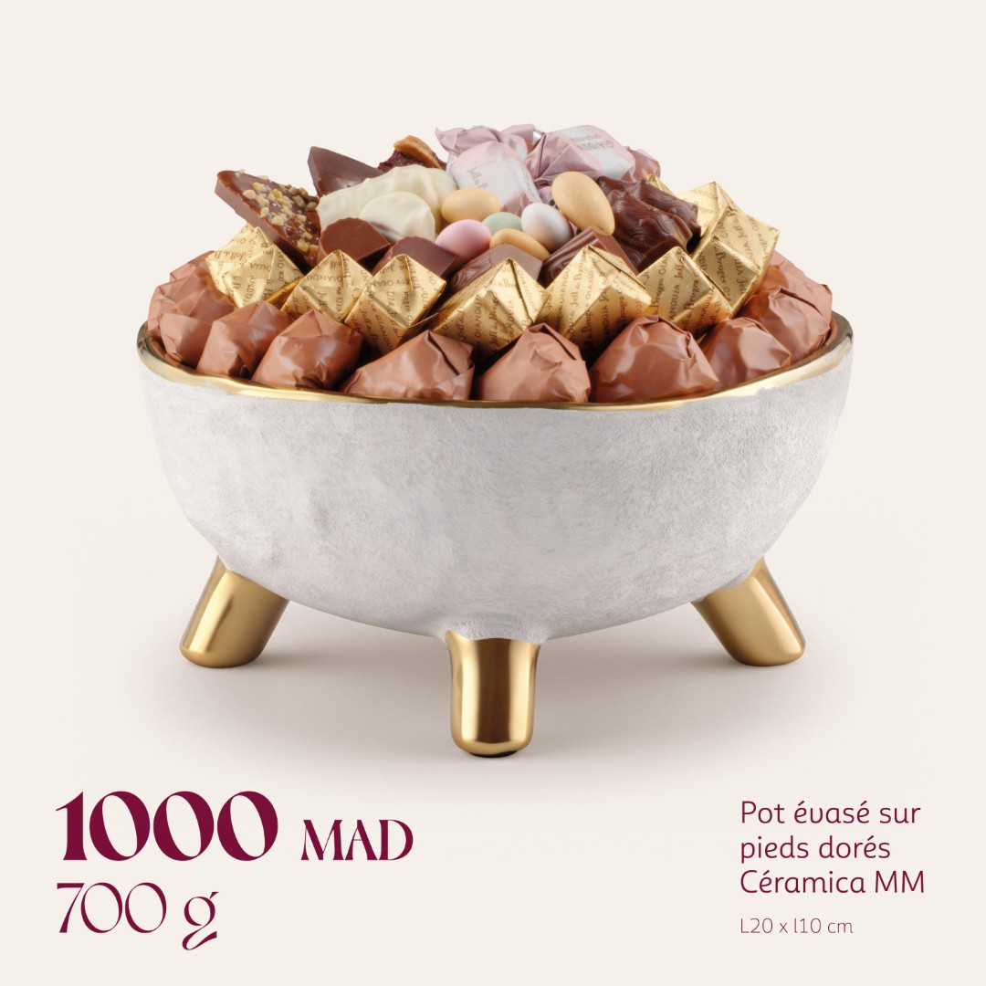 Pot évasé sur pieds dorés Céramica